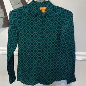 Joe Fresh Teal and Black Diamond Shirt